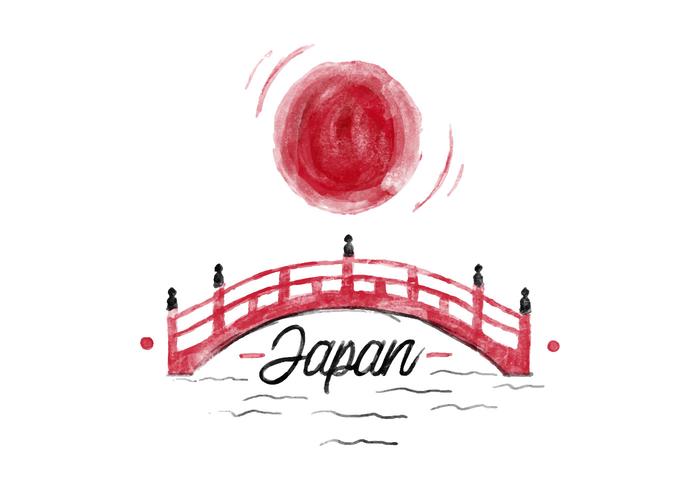 Giappone acquerello vettoriale gratuito