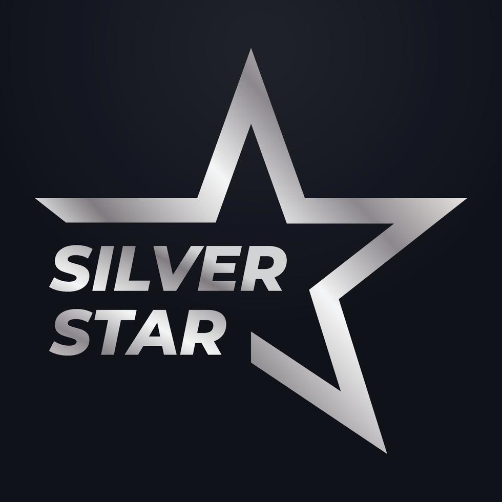 lusso argento stella logo simbolo vettore disegni modello, elegante stile stella logo disegni con nero sfondo. eps vettore file
