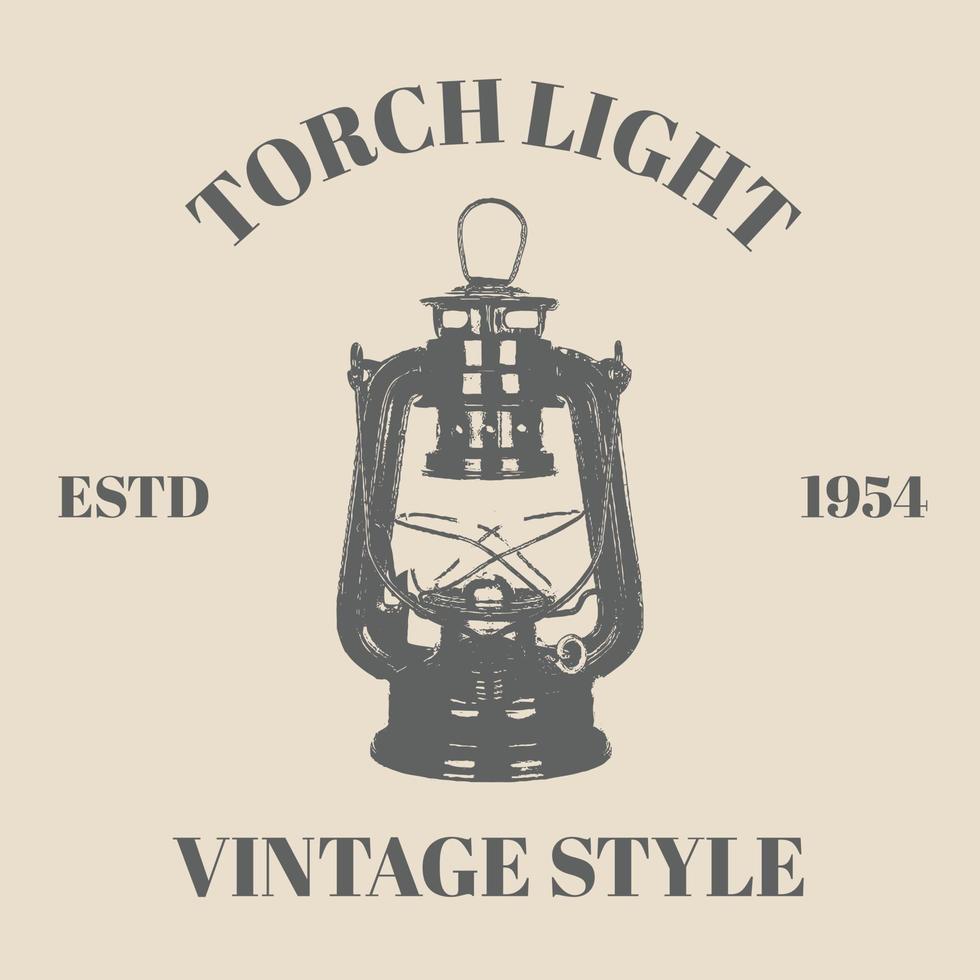 logo torcia leggero antico lanterna vettore o giavanese petroma lampada nel retrò Vintage ▾ design stile. adatto per molti scopi. modello design