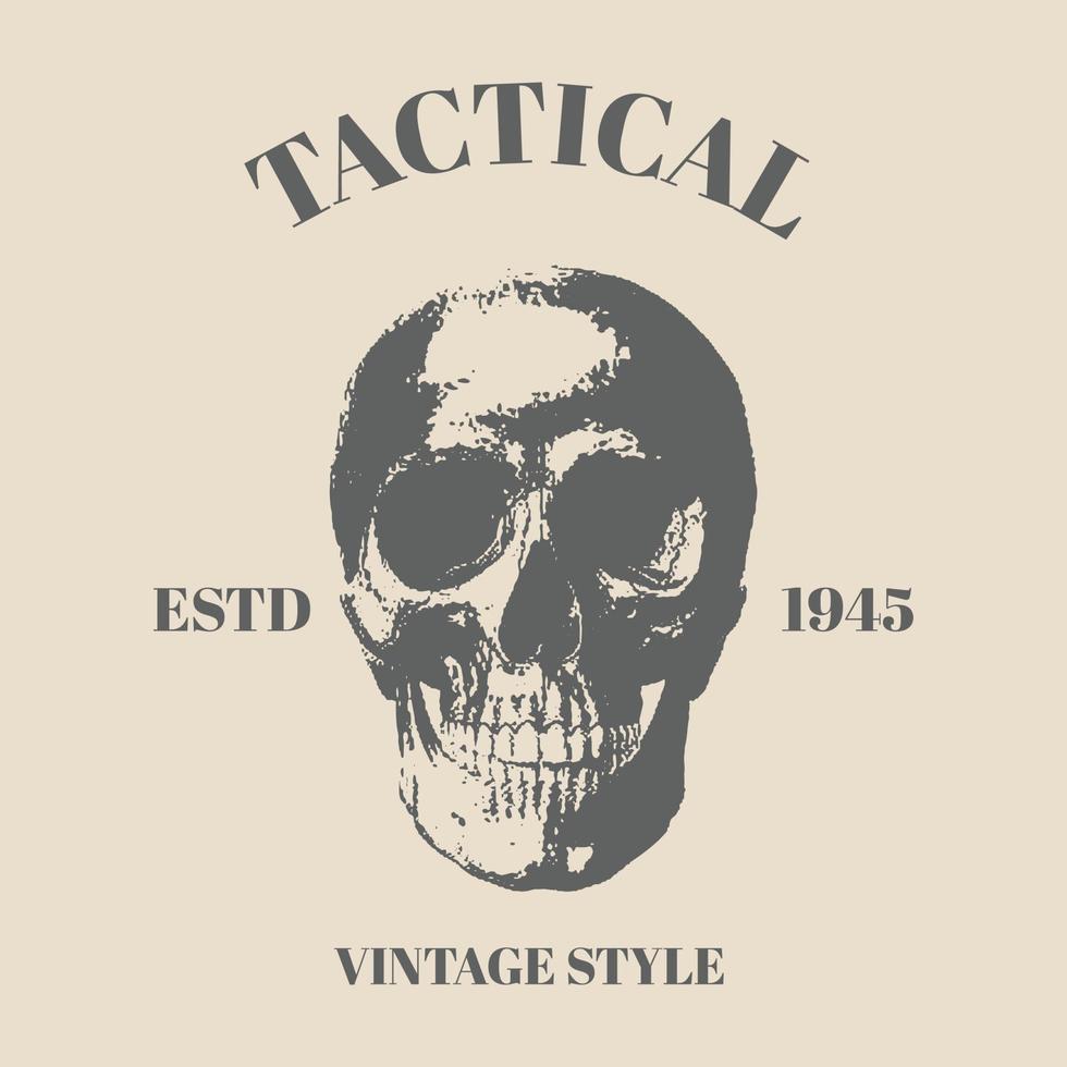 logo vecchio cranio con Vintage ▾ stile emblema e logo. vettore illustrazione modello design