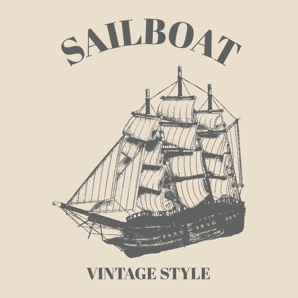 logo vecchio nave astratto mano disegnato sfondo con Vintage ▾ andare in barca nave modello design Perfetto per il tuo lavori vettore