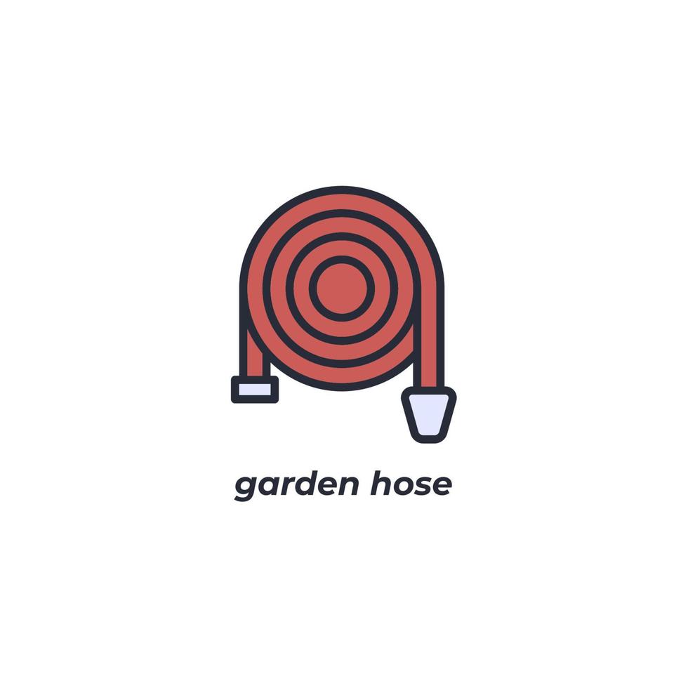 vettore cartello giardino tubo flessibile simbolo è isolato su un' bianca sfondo. icona colore modificabile.
