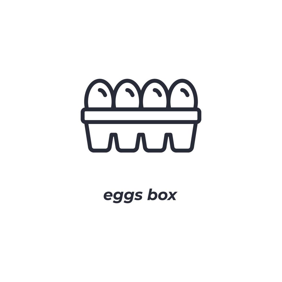 vettore cartello uova scatola simbolo è isolato su un' bianca sfondo. icona colore modificabile.
