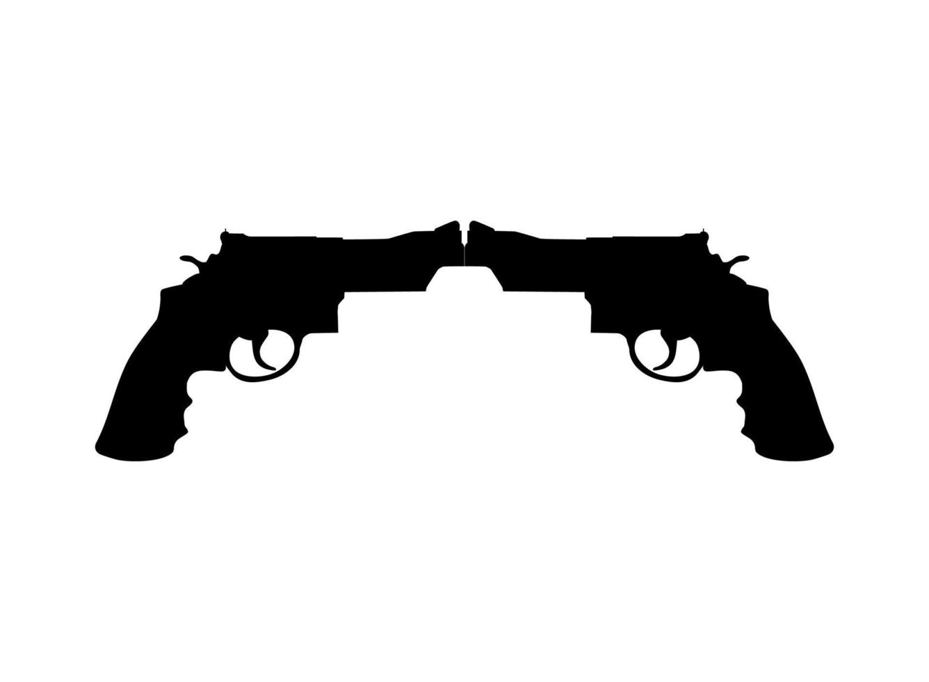 silhouette di Doppio pistola, pistola per logo, pittogramma, sito web o grafico design elemento. vettore illustrazione