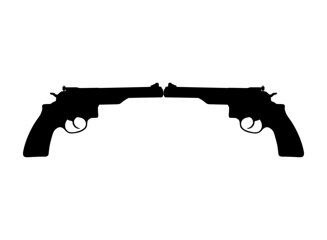 silhouette di Doppio pistola, pistola per logo, pittogramma, sito web o grafico design elemento. vettore illustrazione