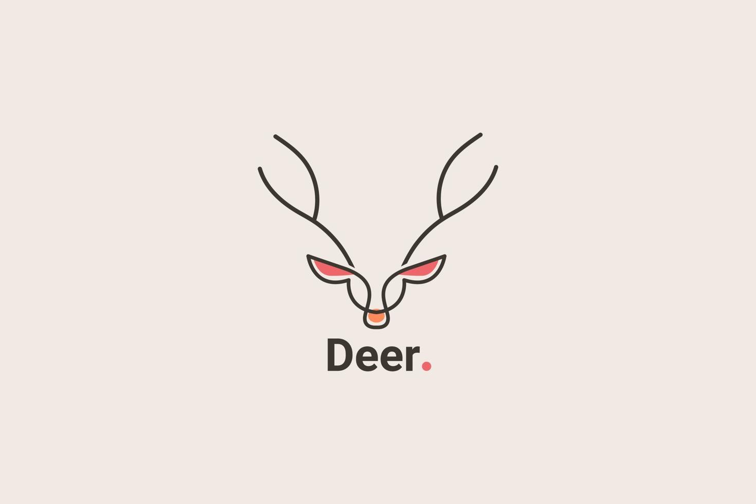cervo monoline linea arte logo vettore icona illustrazione