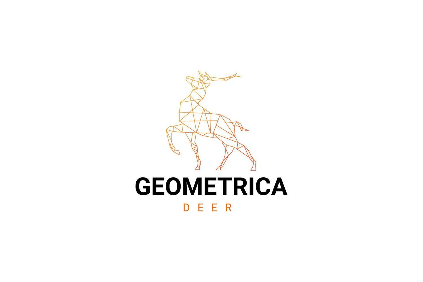 cervo geometrico poligonale logo design modello vettore