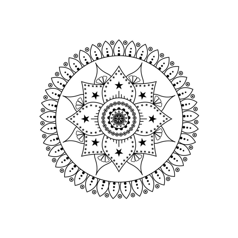 circolare fiore mandala modello per henné, mehndi, tatuaggio, decorazione. decorativo ornamento nel etnico orientale stile. colorazione libro pagina. schema scarabocchio mano disegnato vettore illustrazione.