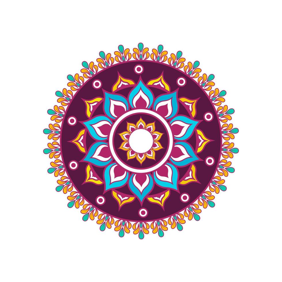 colorato mandala per colorazione libro. decorativo il giro ornamenti. insolito fiore forma.vettore mano disegnato scarabocchio mandala. etnico mandala con colorato tribale ornamento. isolato. luminosa colori. vettore