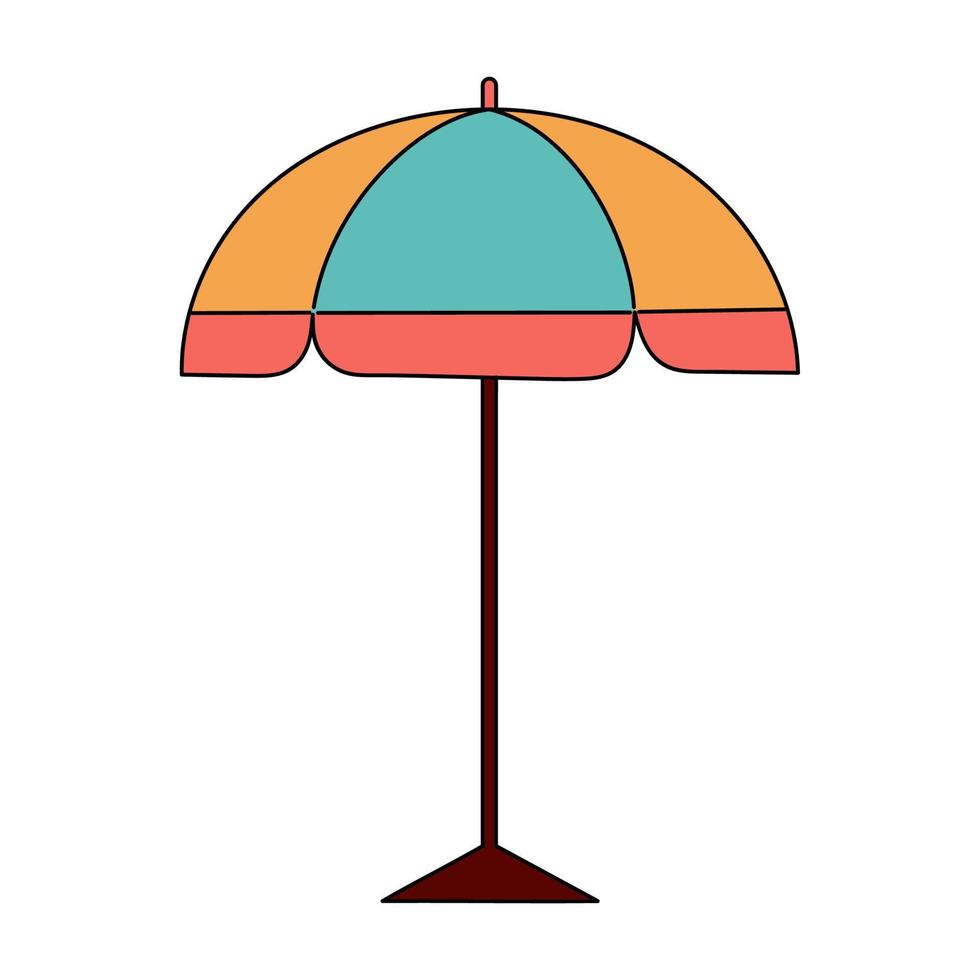 spiaggia estate ombrello. semplice illustrazione isolato su bianca sfondo. estate icona vettore
