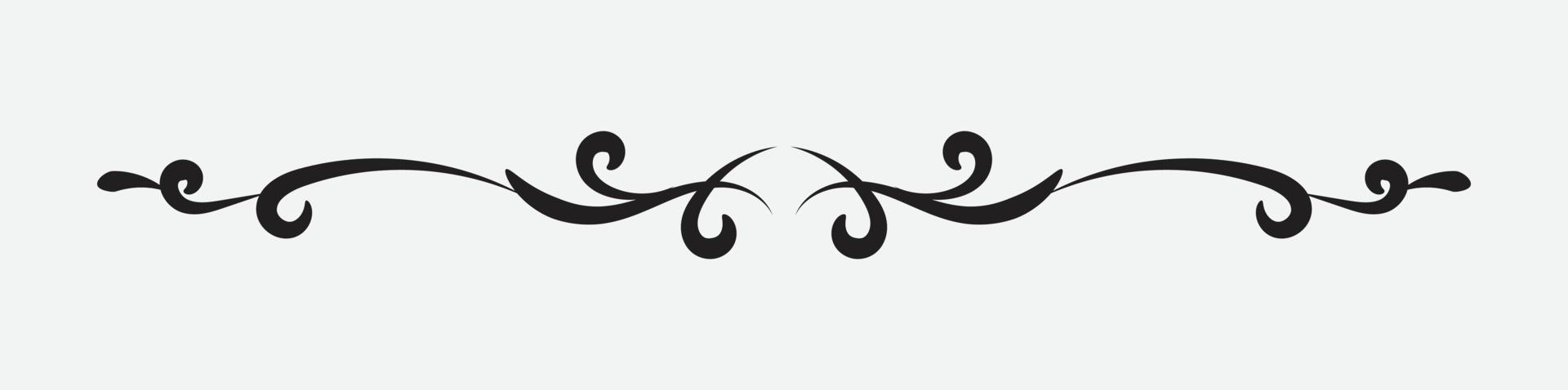 ornamentale divisore con Vintage ▾ stile e nero colore isolato su bianca sfondo vettore