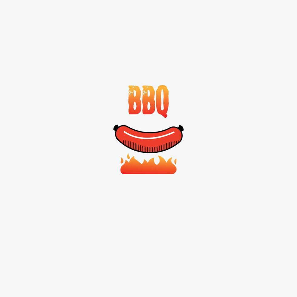 barbecue logo con bbq logotipo e fuoco concetto nel combinazione con spatola vettore