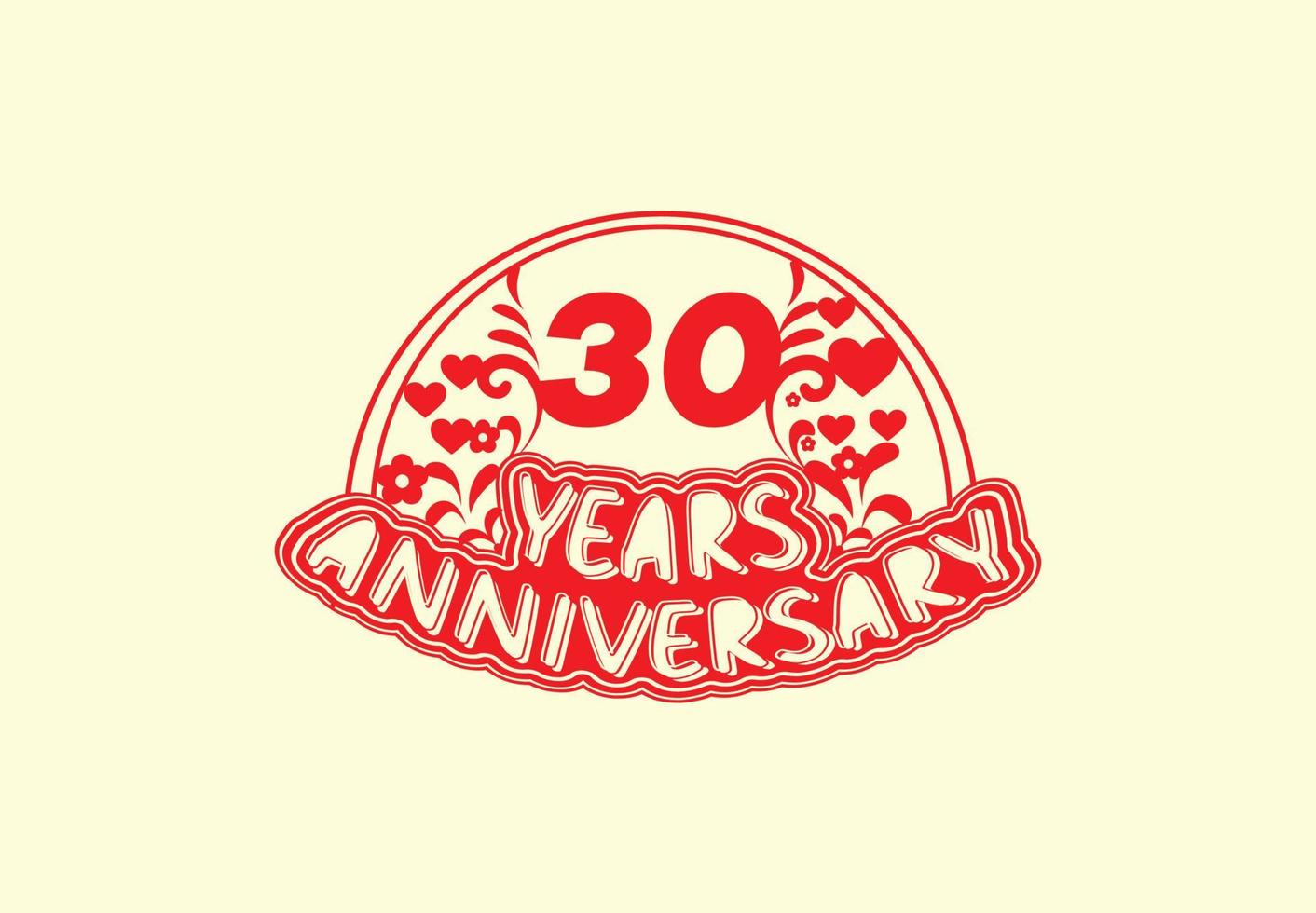 30 anni anniversario logo e etichetta design vettore