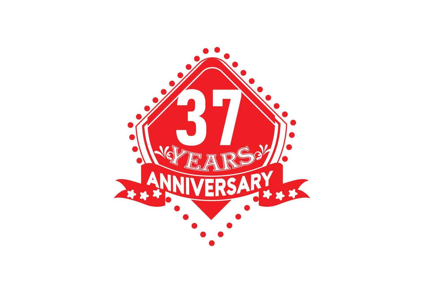 37 anni anniversario logo e etichetta design imposta vettore