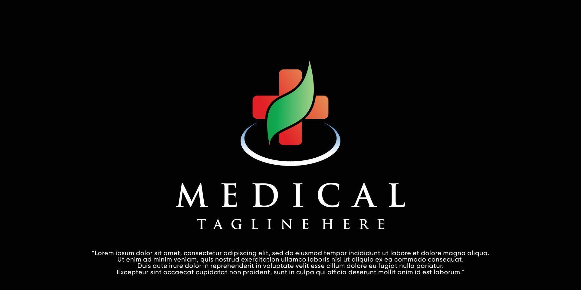 medico logo design con concetto semplice logo premio vettore