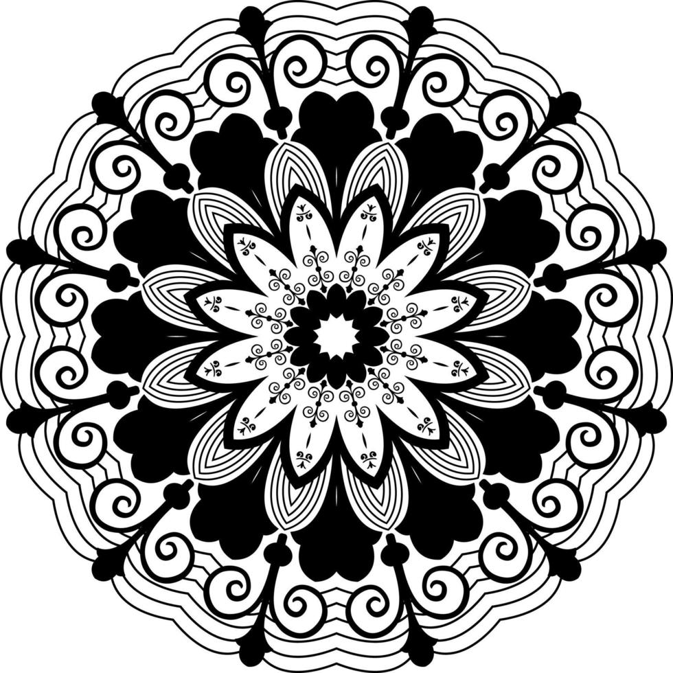 fiore colore mandala decorativo ornamento, circolare fiore mandala modello per henné, mehndi, tatuaggio, decorazione. decorativo ornamento nel etnico stile. schema scarabocchio mano disegnare vettore illustrazione