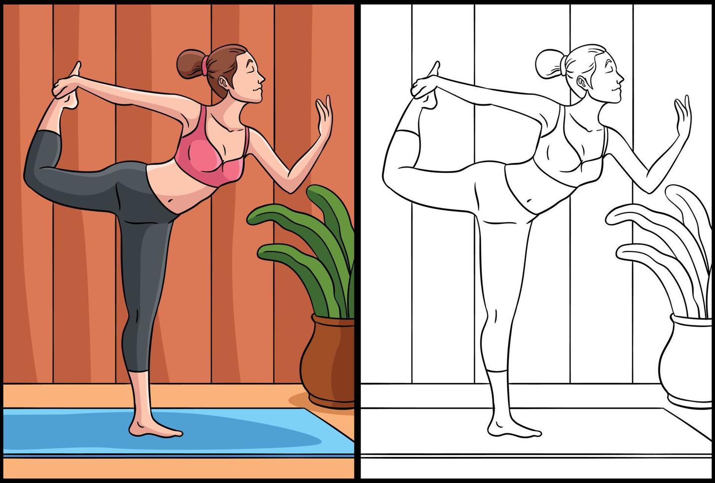 yoga colorazione pagina colorato illustrazione vettore