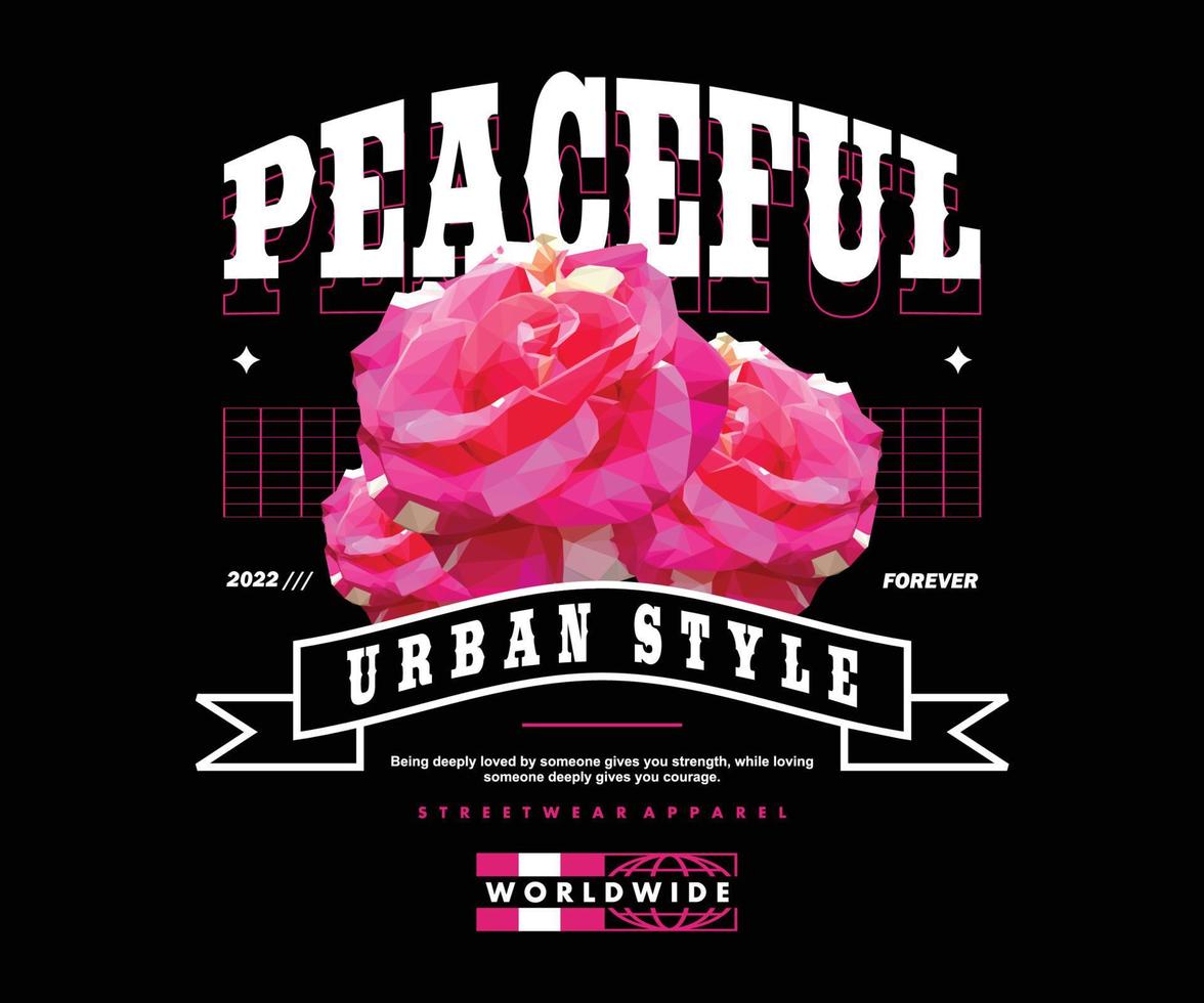 poligonale rosa t camicia disegno, vettore grafico, tipografico manifesto o magliette strada indossare e urbano stile