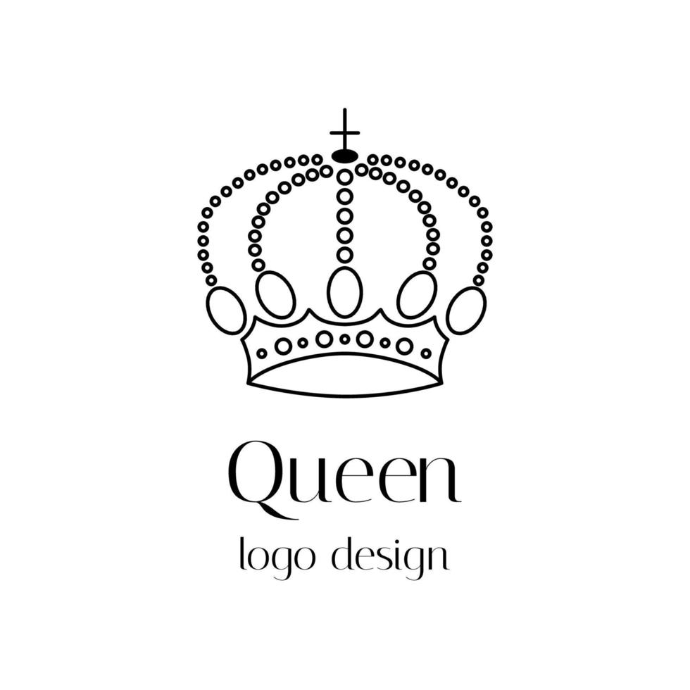 corona vettore icona logo design isolato su bianca sfondo. re o Regina simbolo per il tuo ragnatela luogo disegno, logo, app, ui.