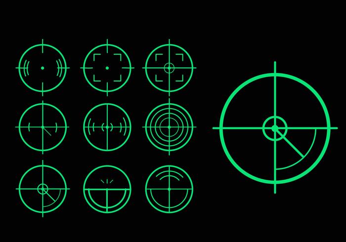 Pacchetto di vettore di variazione di tag laser target verde