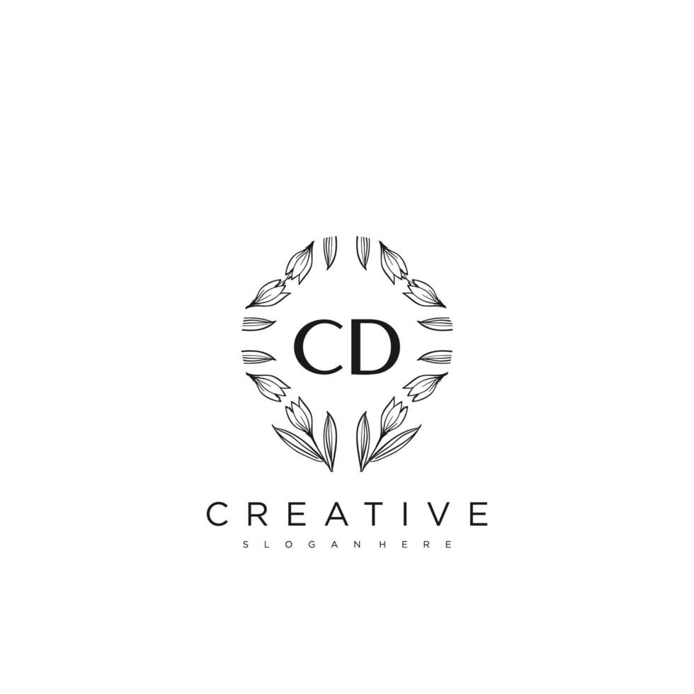 CD iniziale lettera fiore logo modello vettore premio vettore arte