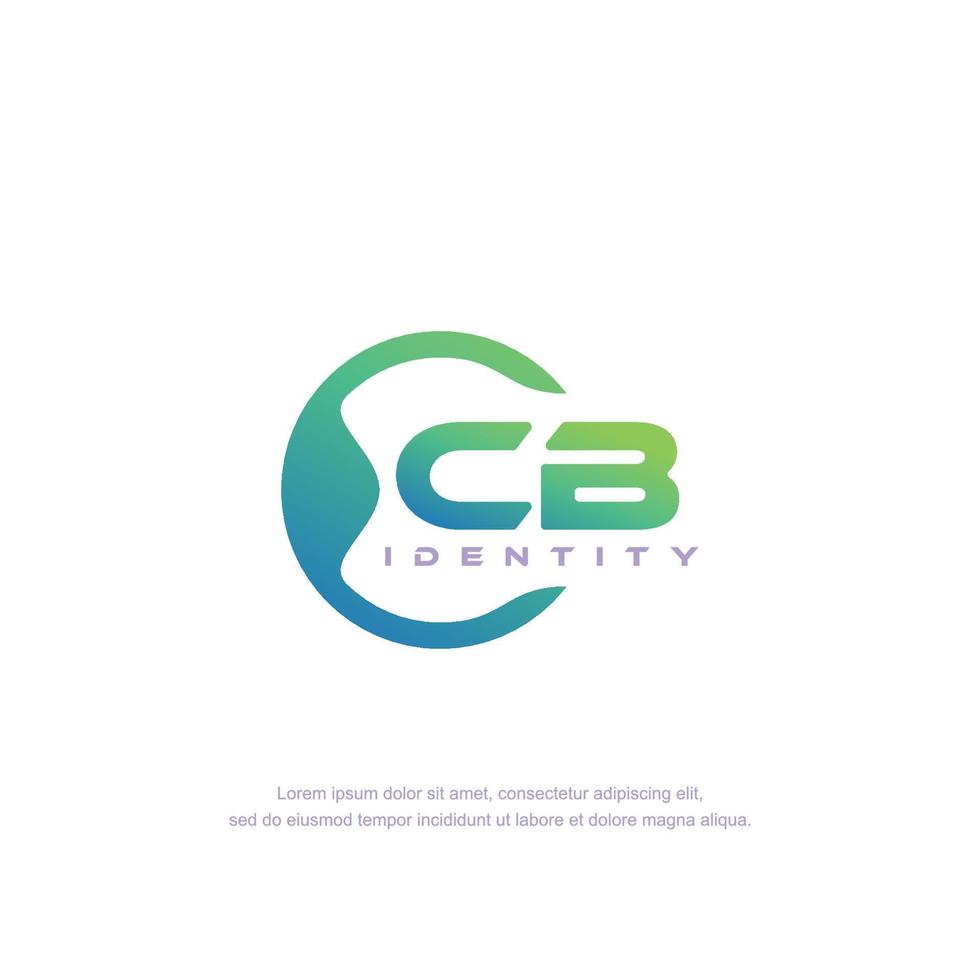 cb iniziale lettera circolare linea logo modello vettore con pendenza colore