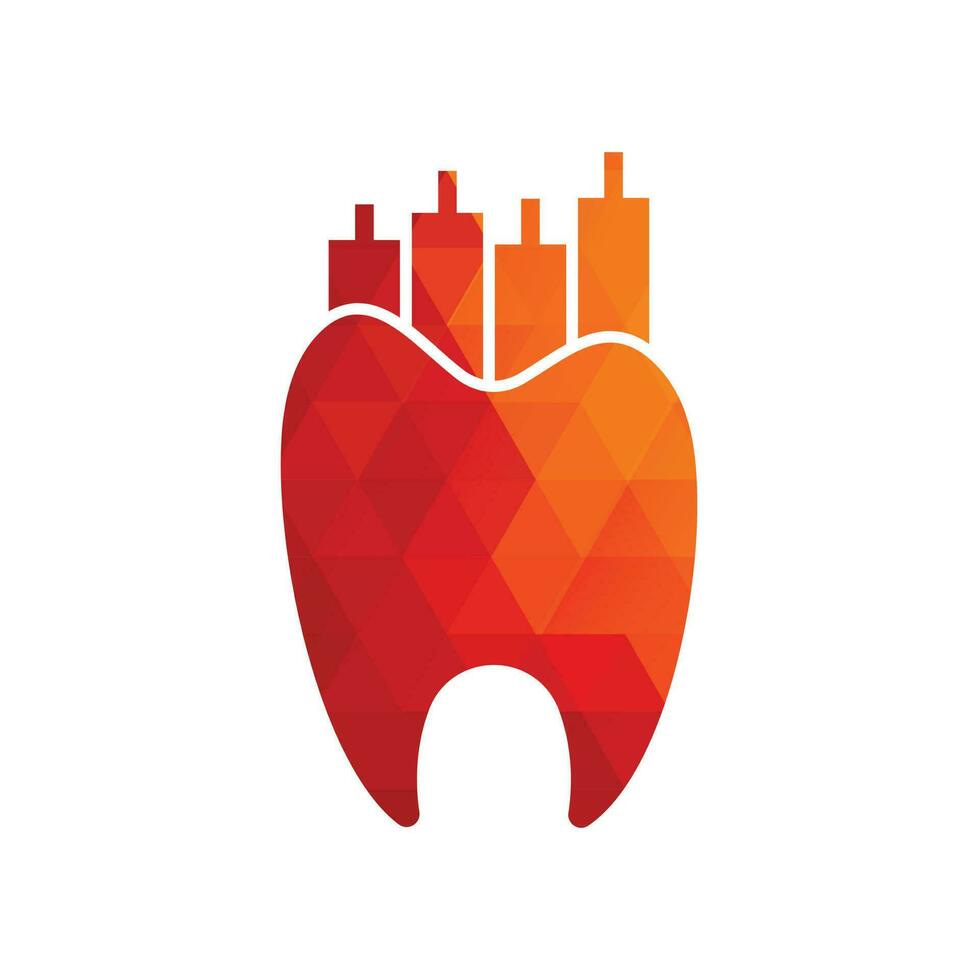 dentista finanza icona logo concetto. dentale statistica vettore logo design modello.