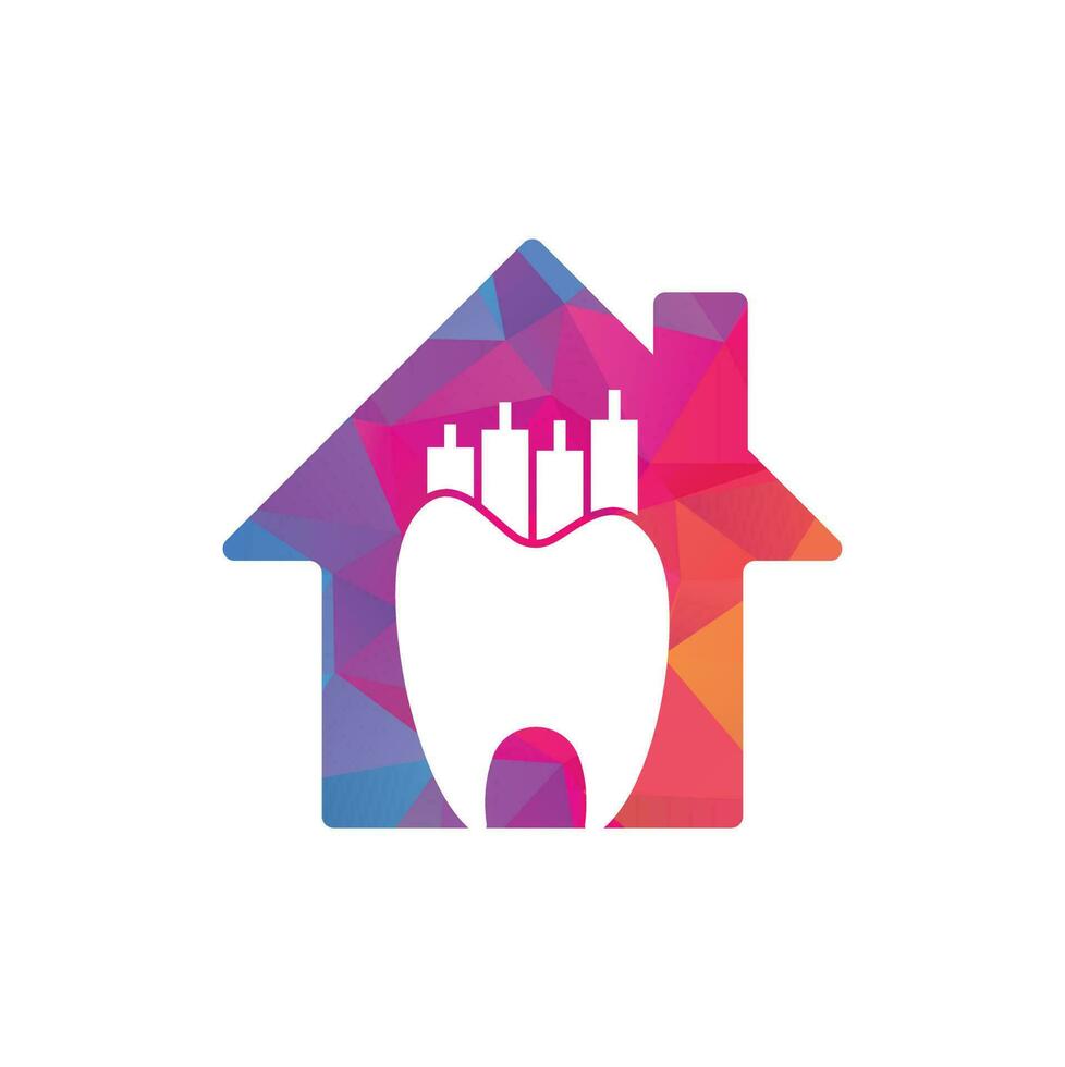 dentale finanza e casa forma concetto icona logo. dentale statistica vettore logo design modello.