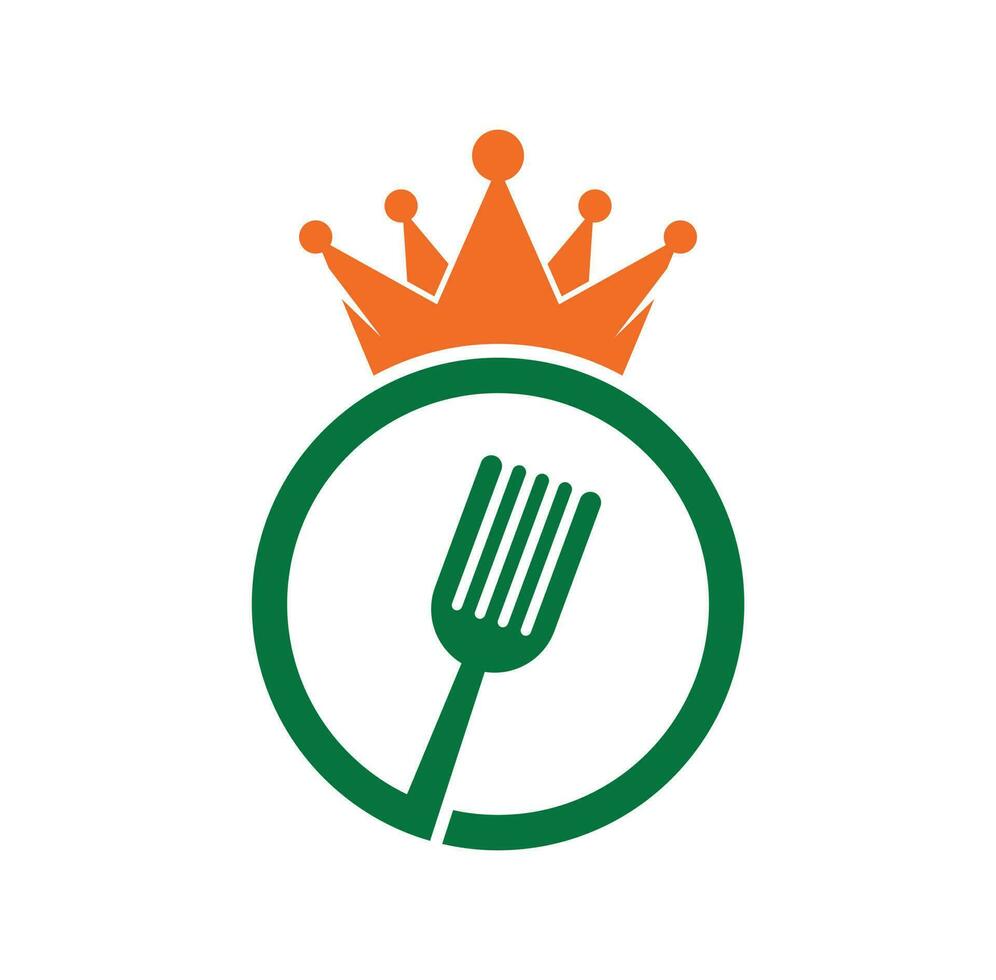 cibo regno vettore logo design. reale cibo logo concetto.