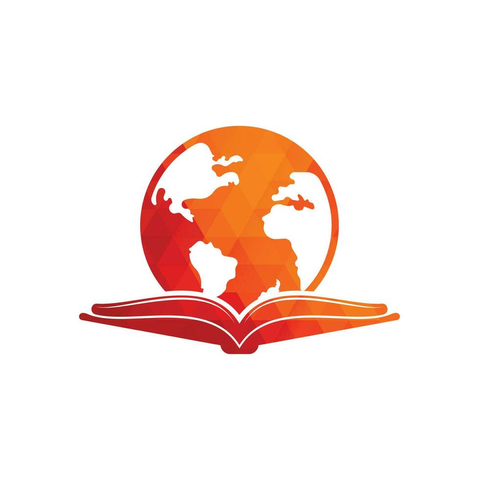 libro formazione scolastica logo icona vettore. formazione scolastica globo logo. globo con libro icona design. vettore
