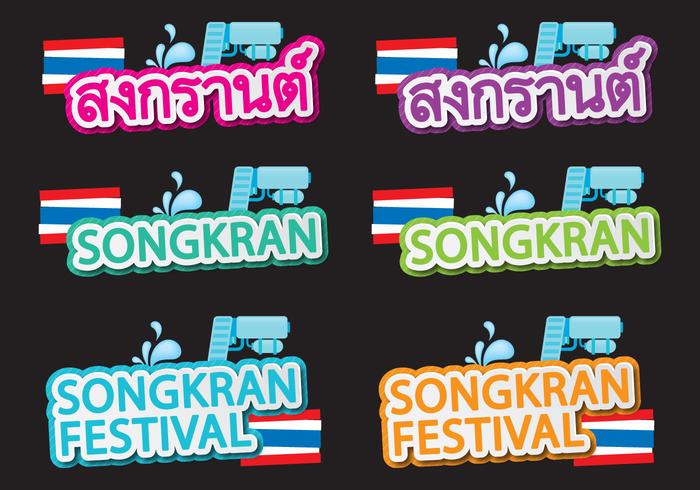 Titoli di Songkran vettore