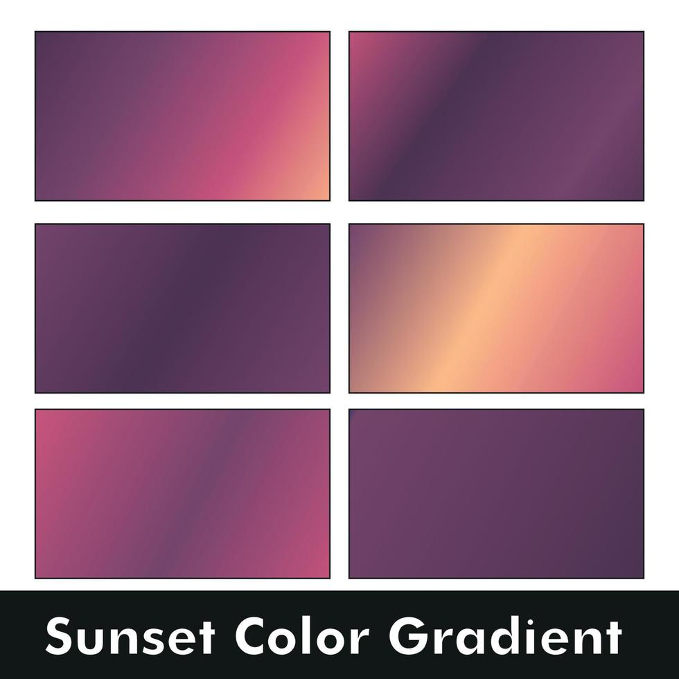 tramonto colore pendenza pallet design vettore