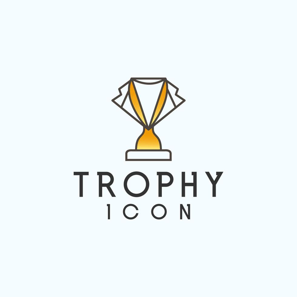 trofeo logo icona design vettore