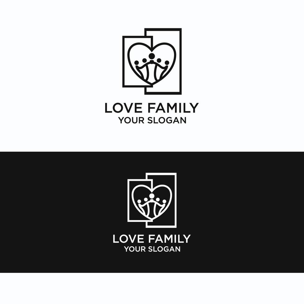 amore famiglia logo design icona modello vettore