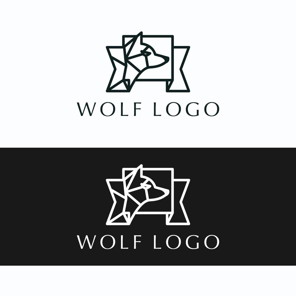 lupo logo logo design icona modello vettore