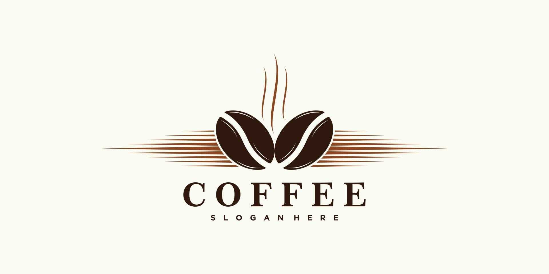 caffè logo design per caffè negozio icona con creativo concetto premio vettore