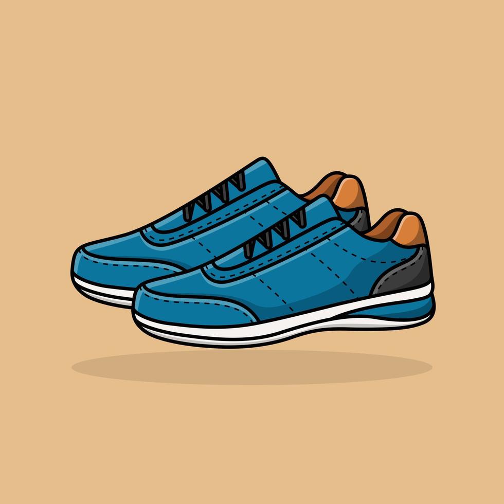 vettore illustrazione. paio blu tessile sneaker sport scarpe. scarpe per in esecuzione. vettore illustrazione.