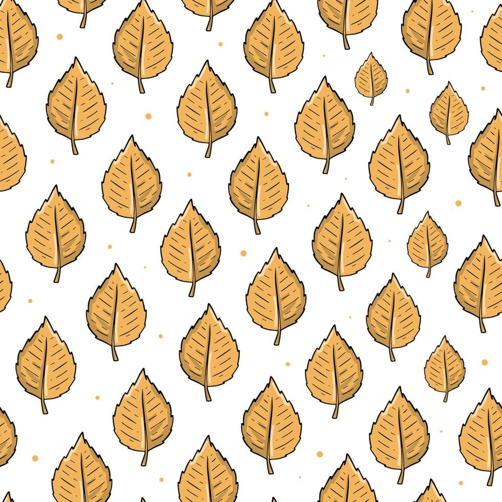 autunno senza soluzione di continuità modello con giallo le foglie su bianca sfondo per tessile stampe, involucro carta, scrapbooking, stazionario, sfondo, eccetera. eps 10 vettore