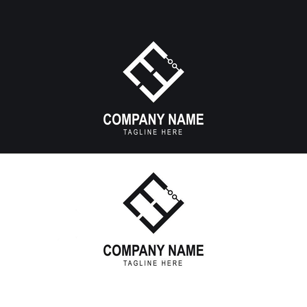 ef tecnologia logo modello. creativo minimalista tecnologia lettera ef logo design. vettore