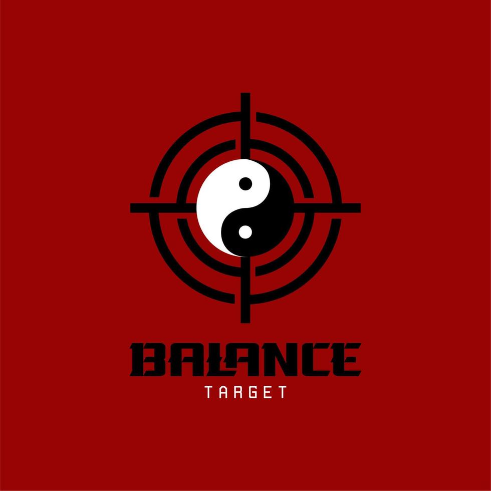yin yang simbolo con tiro bersaglio per bersaglio vita equilibrio logo vettore