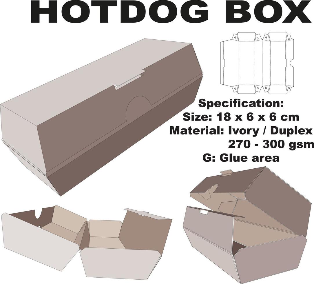 molto freddo hot dog scatola. con un' forma quello sembra lussuoso volontà rendere hot dog speciale. vettore