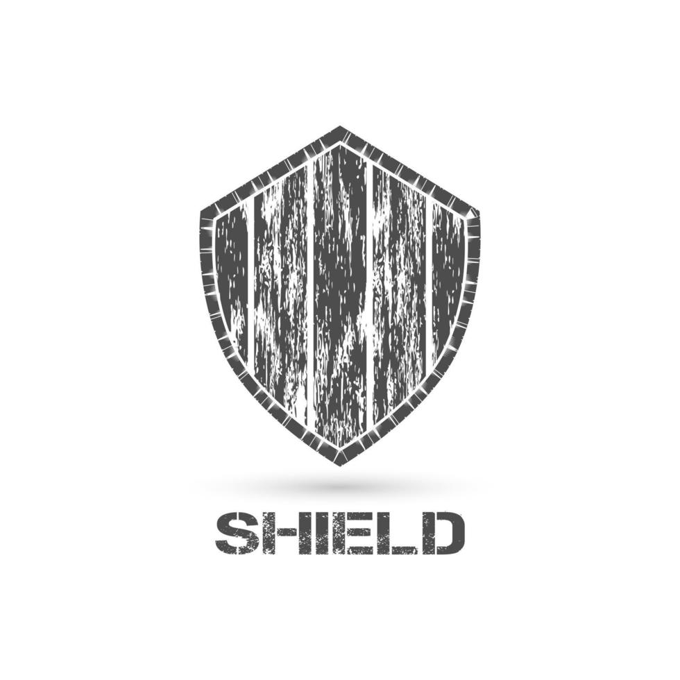 scudo icona. grunge stile distintivo forma sicurezza simbolo, vettore