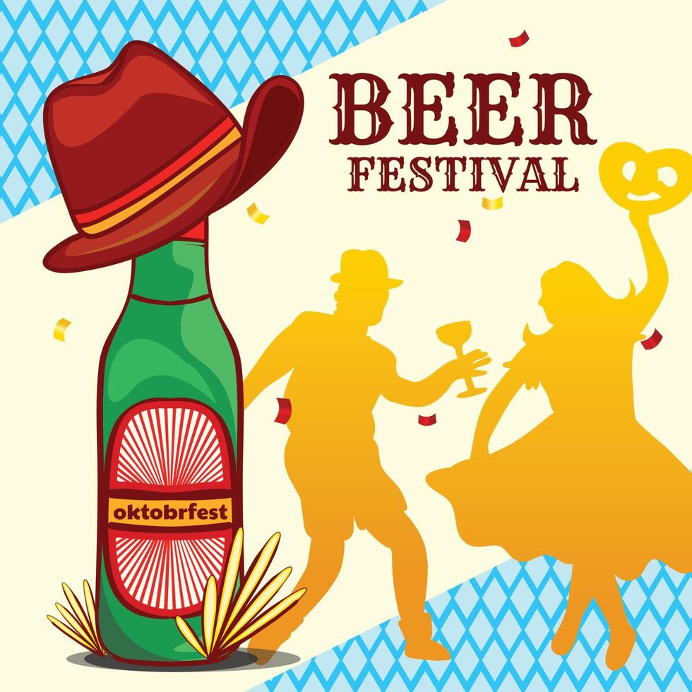 birra Festival birra concetto con cowboy cappello. Vintage ▾ design premio vettore