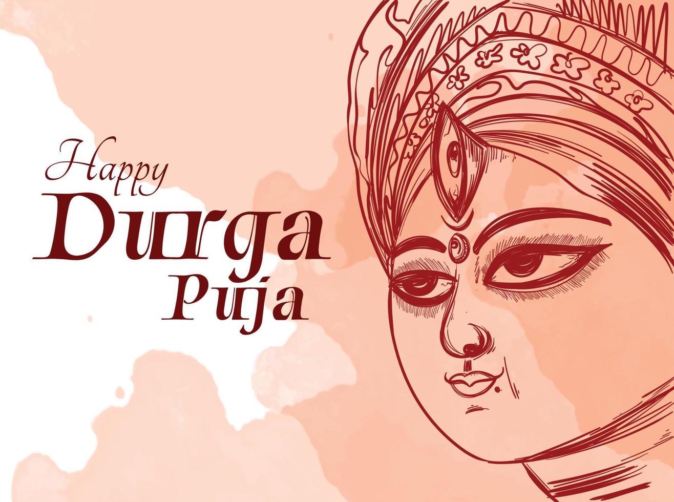 mano disegnato astratto schizzo illustrazione a tema Durga puja vettore