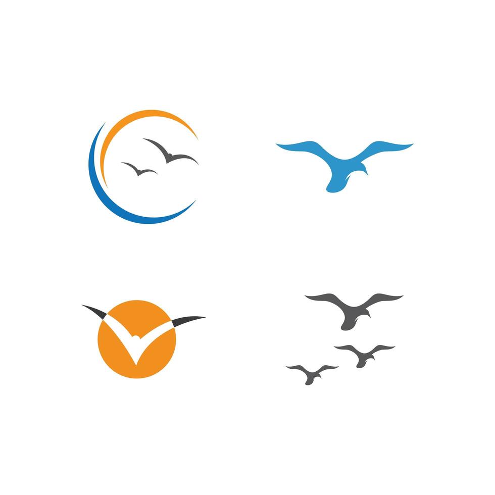 emblemi di uccelli gabbiano vettore