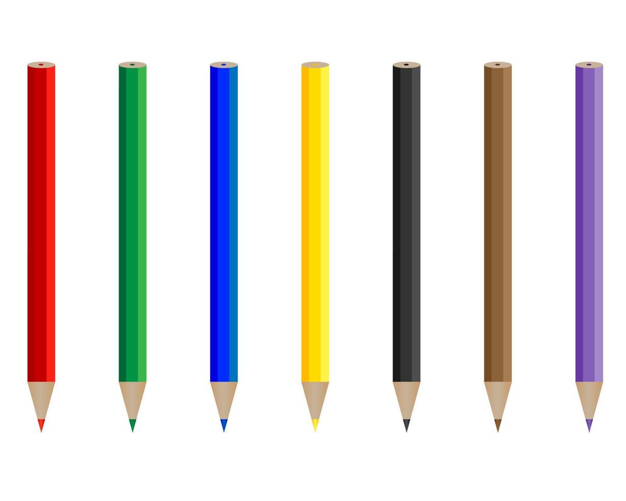 matite di diverso colori su un' bianca sfondo vettore