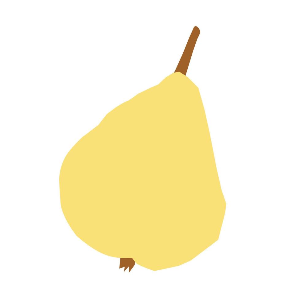 giallo carino Pera frutta nel un' piatto disegnato a mano stile. vettore elemento isolato su un' bianca sfondo