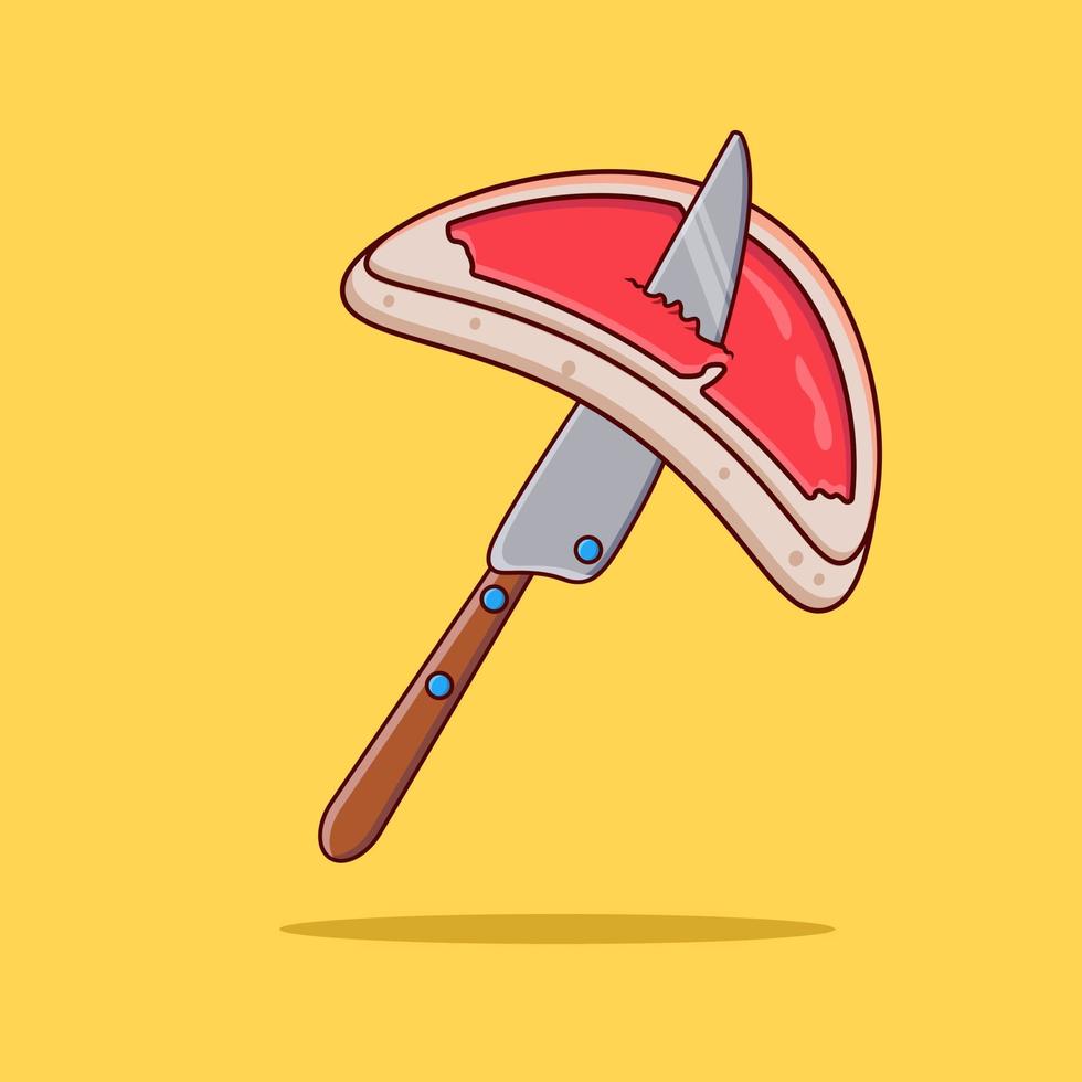 carne e coltello vettore illustrazione