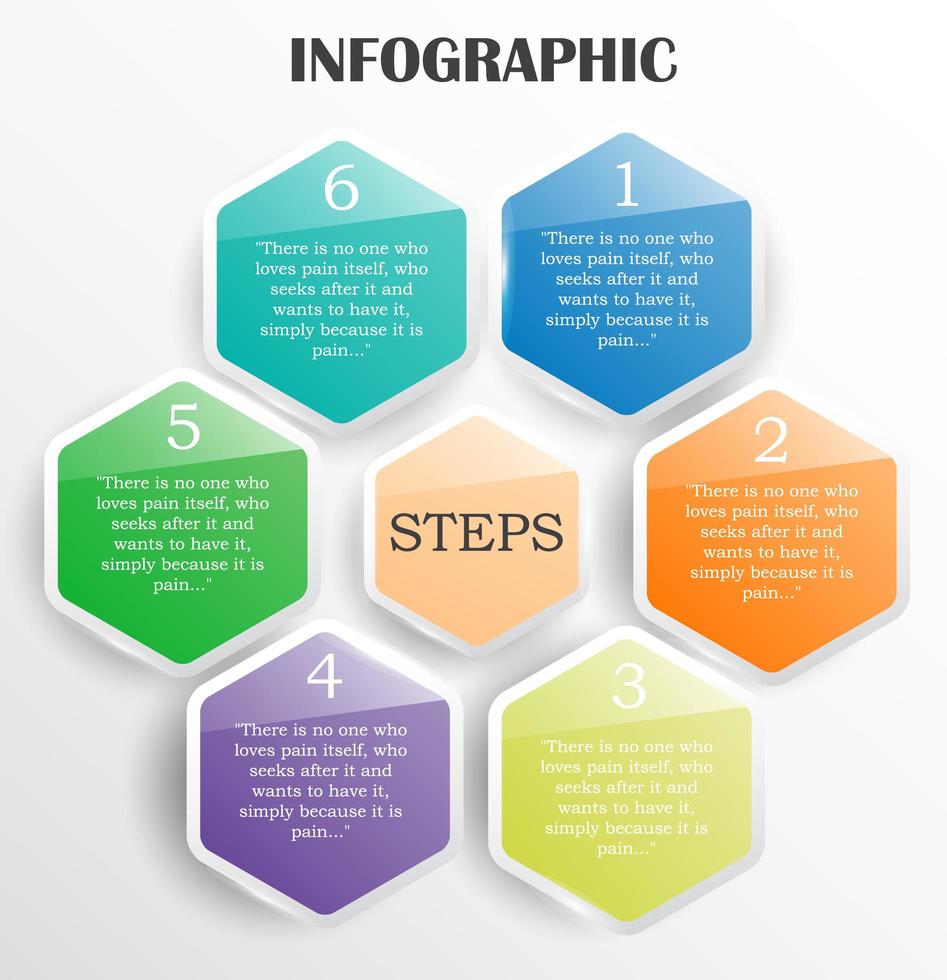 design infografico lucido semplice stile a nido d'ape vettore