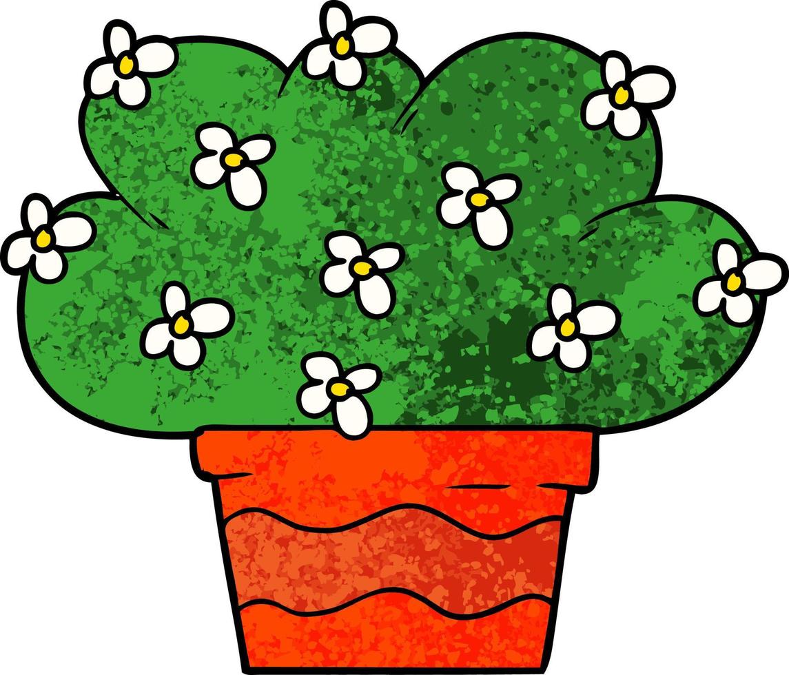cartone animato in vaso pianta vettore